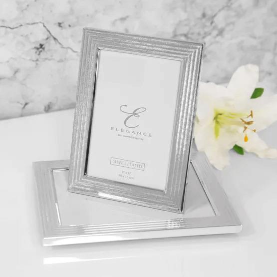 Elegance Silver Plated Textured Surface Photo Frame 4"x 6"