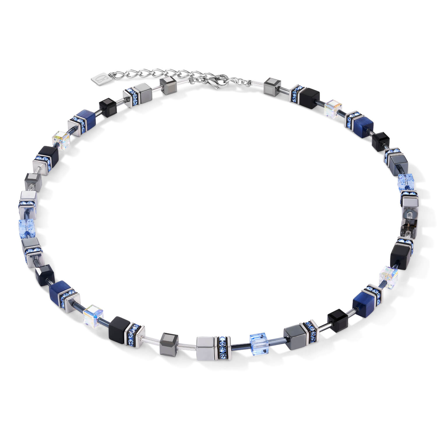 Medium Blue Geo Cube Necklace