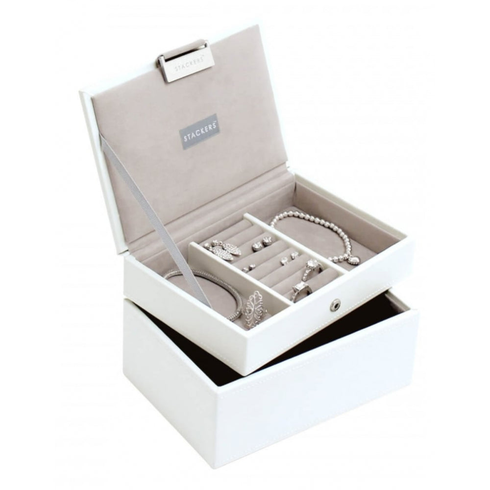White Mini Set Of 2 Stackers