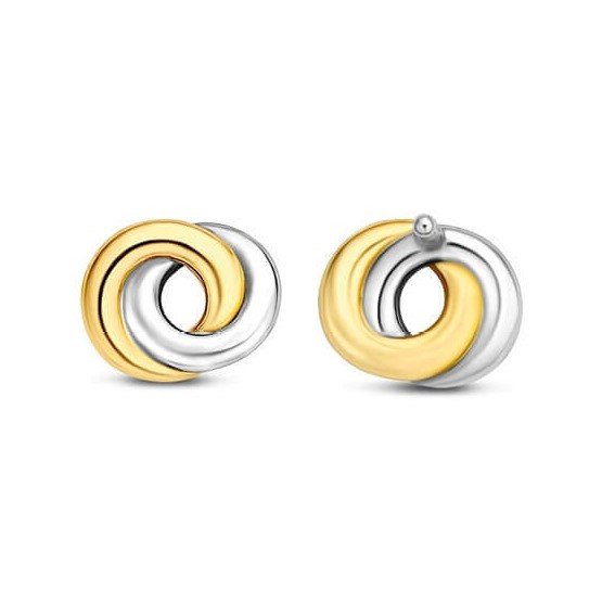 infinity Shape Two Tone Stud Earrings