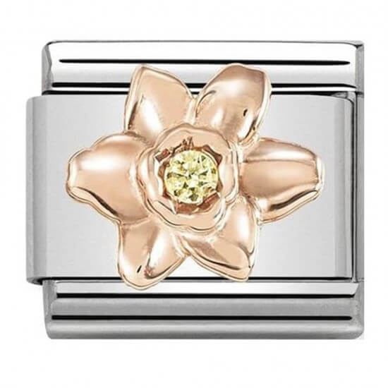 Composable Classic 9k Rose Gold CZ Daffodil Link