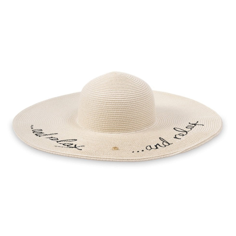 Straw Hat - ... And Relax - Black Writing - 14cm X 49cm