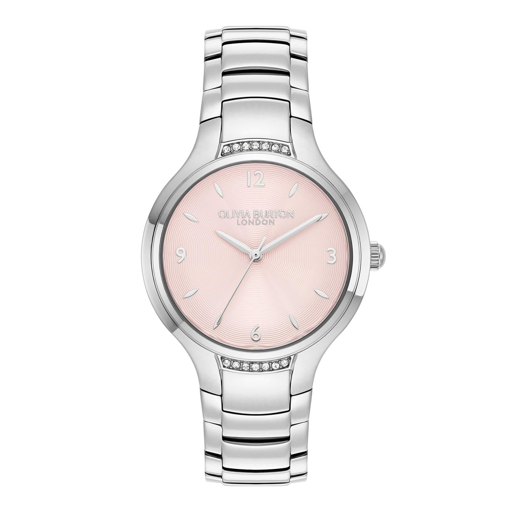 Lea Crystal Light Blush & Silver Bracelet Strap Ladies Watch