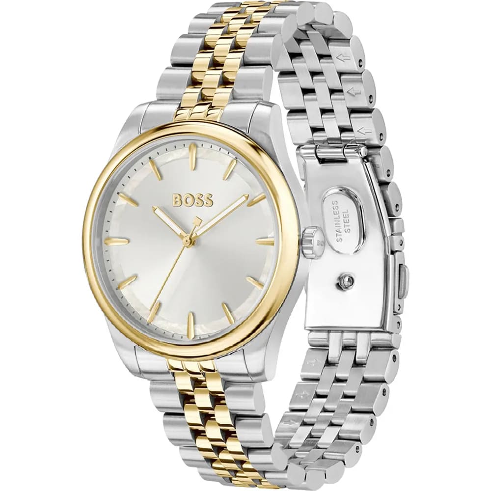 Graceful Silver Dial With Two-Tone Bracelet Womens Watch