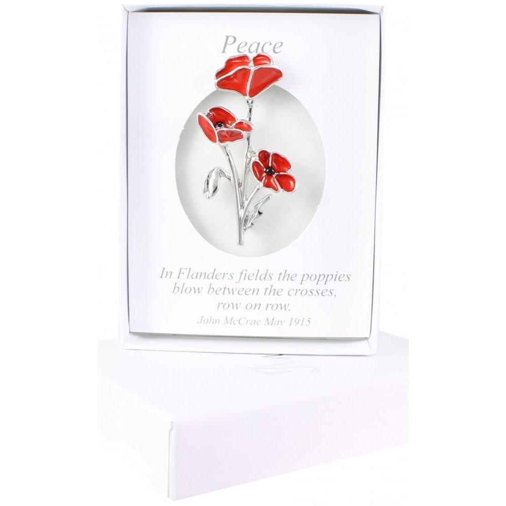 Three Poppies ON Stem Brooch