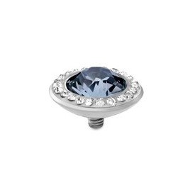 Tondo Deluxe Light Sapphire 13mm Silver Ring Top