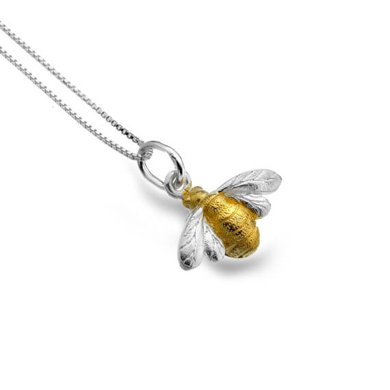 Origins Bee With Gold Plated Body Pendant Necklace