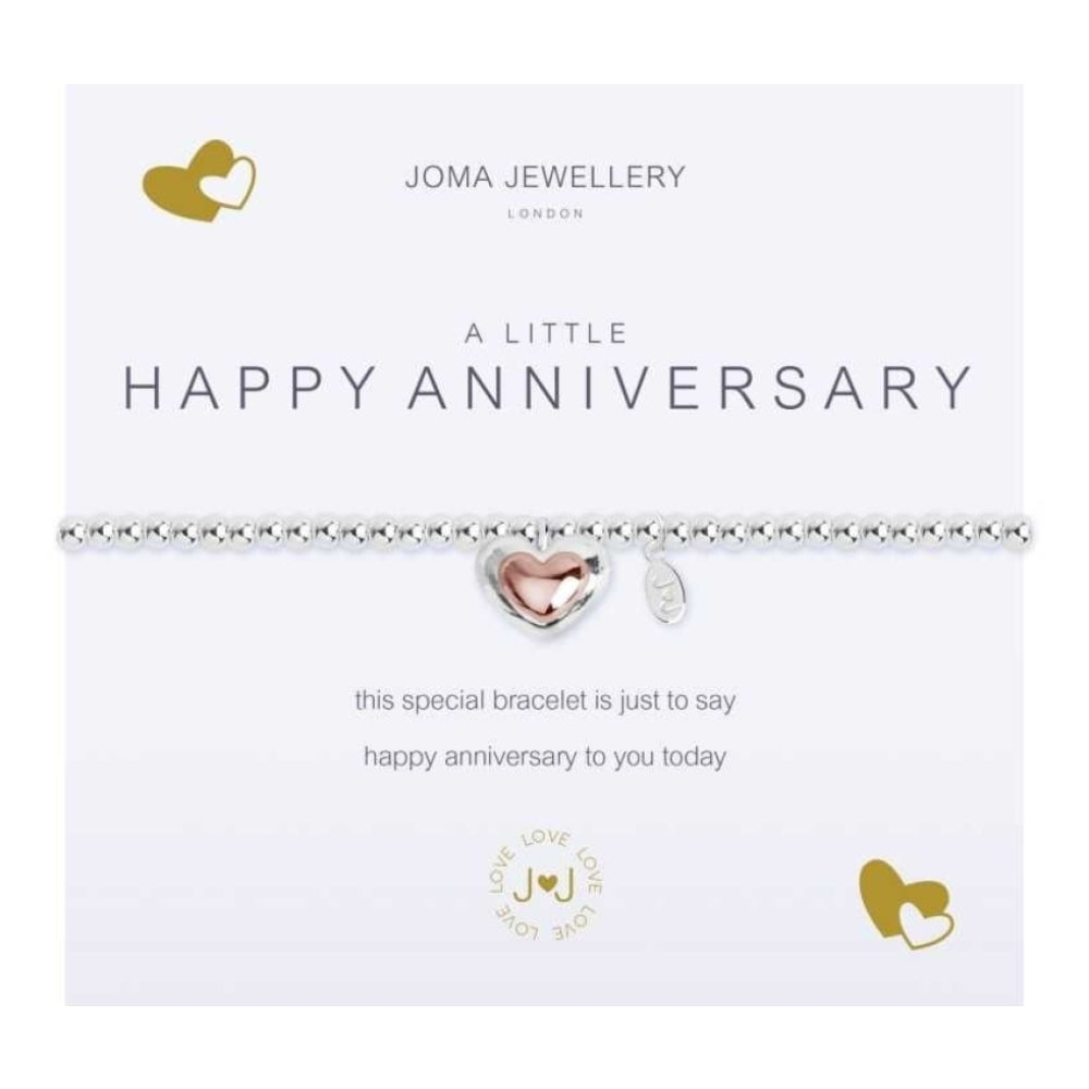 A Little | Happy Anniversary| Silver And Rose Gold | Bracelet | 17.5cm Stretch