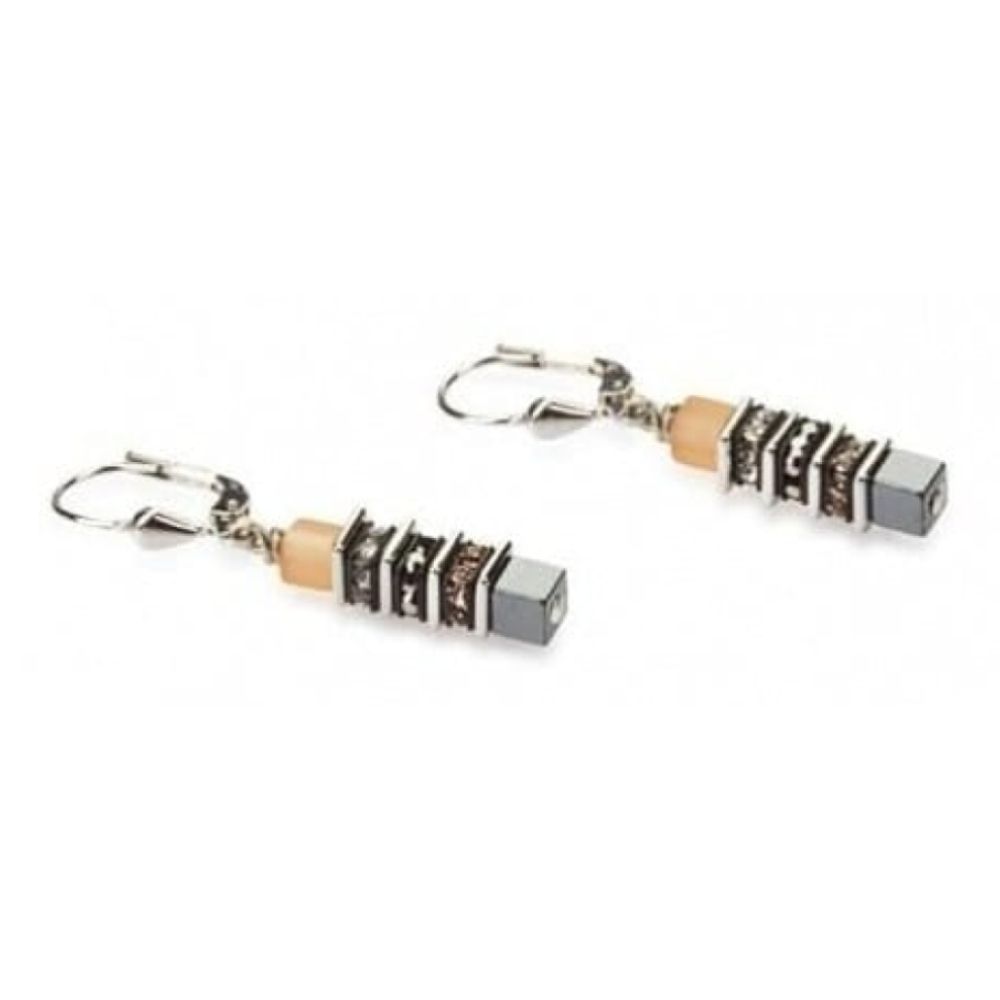 Ladies Tigers Eye Swarovski Elements & Haematite Earrings