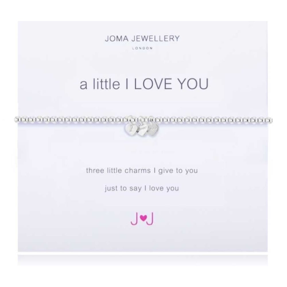 a little I LOVE YOU - bracelet - silver with hearts