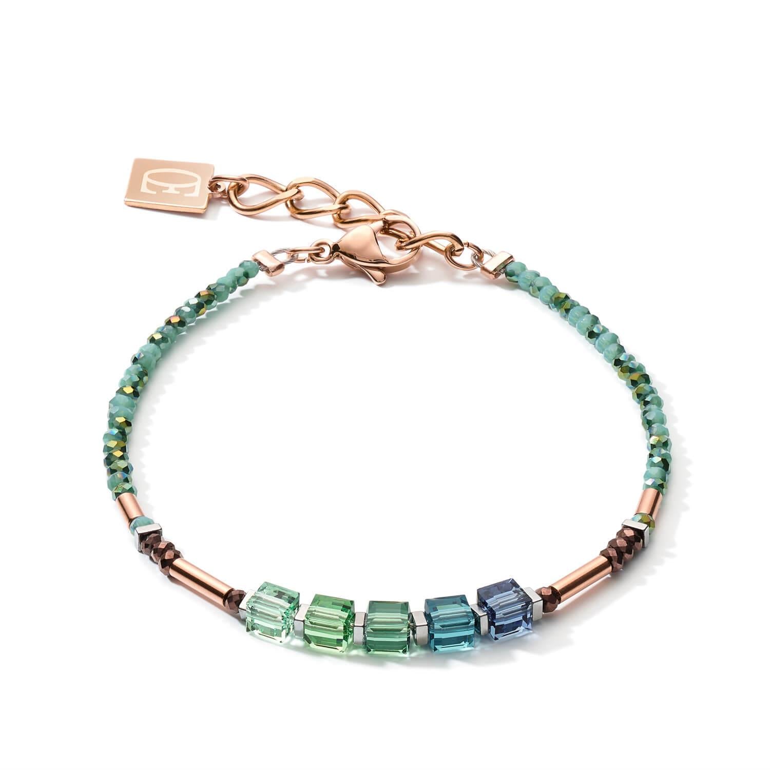 GeoCUBE Shades Of Green-Petrol Bracelet