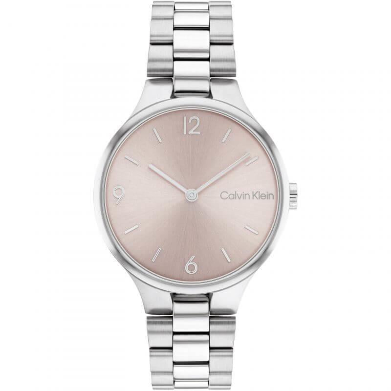 Linked Pink Sunray Dial Stainless Steel Bracelet Strap Ladies Watch