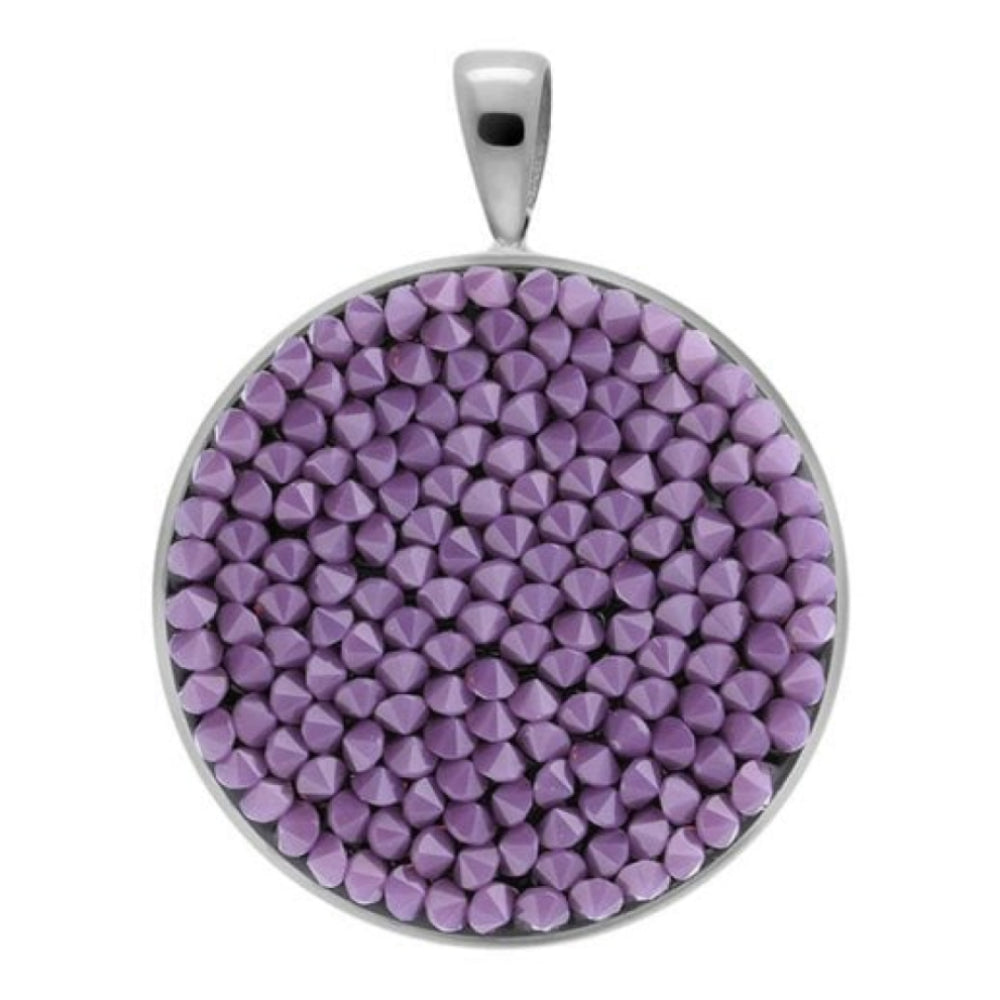 Pendant Tirano Big 25mm Cyclamen Opal Crystals In Silver