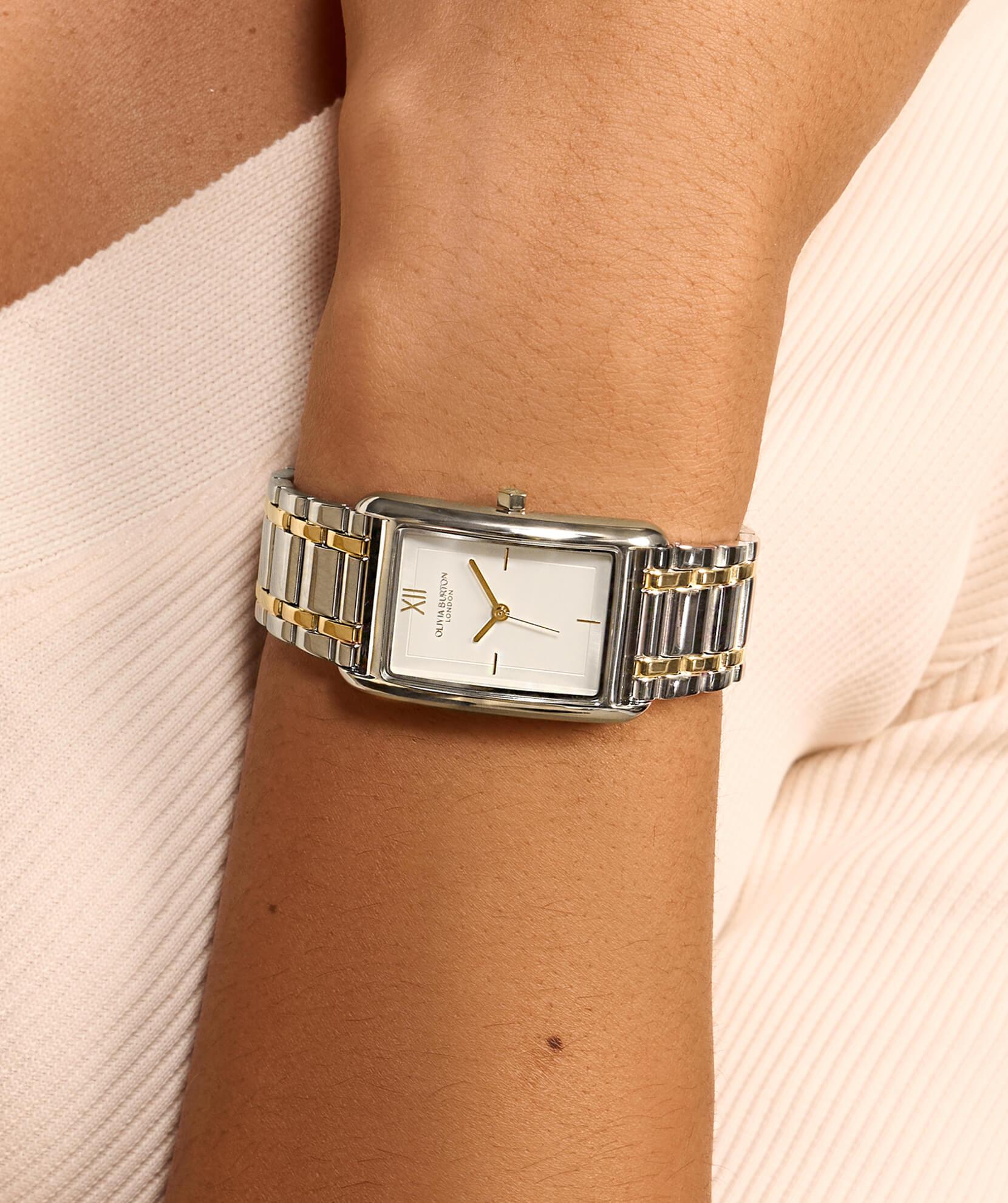 Classic Grove White Dial & Two Tone Bracelet Strap Ladies Watch