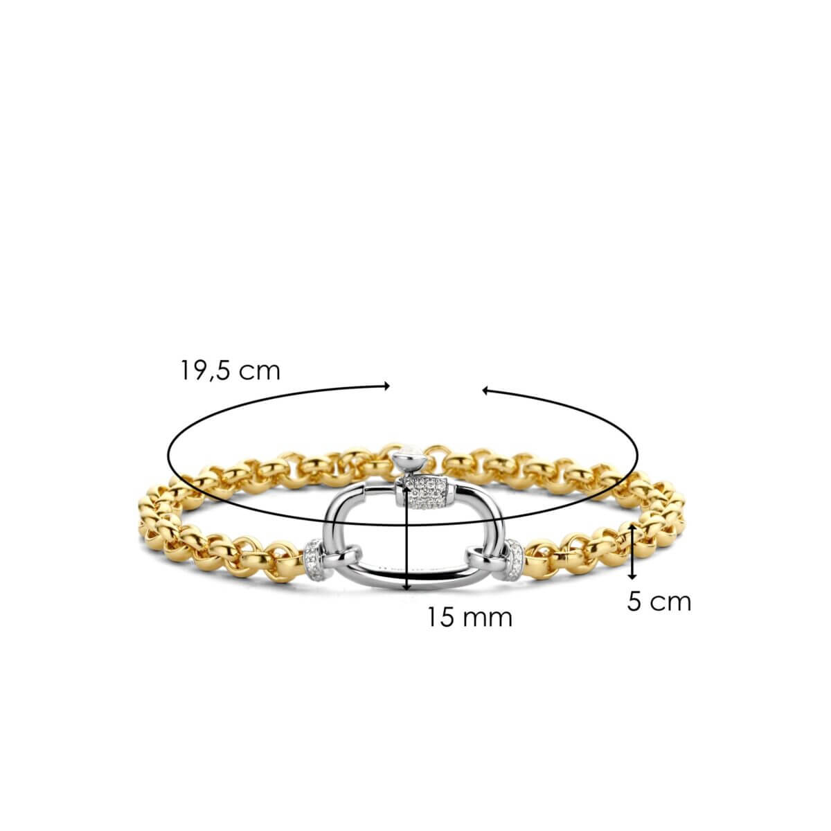 Silver, Gold Plated & CZ Chain Bracelet