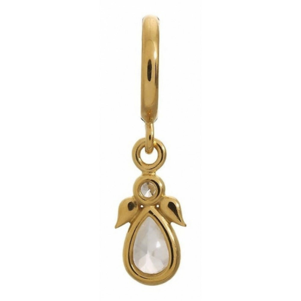 Crystal Angel Gold Plated Pendant Charm.