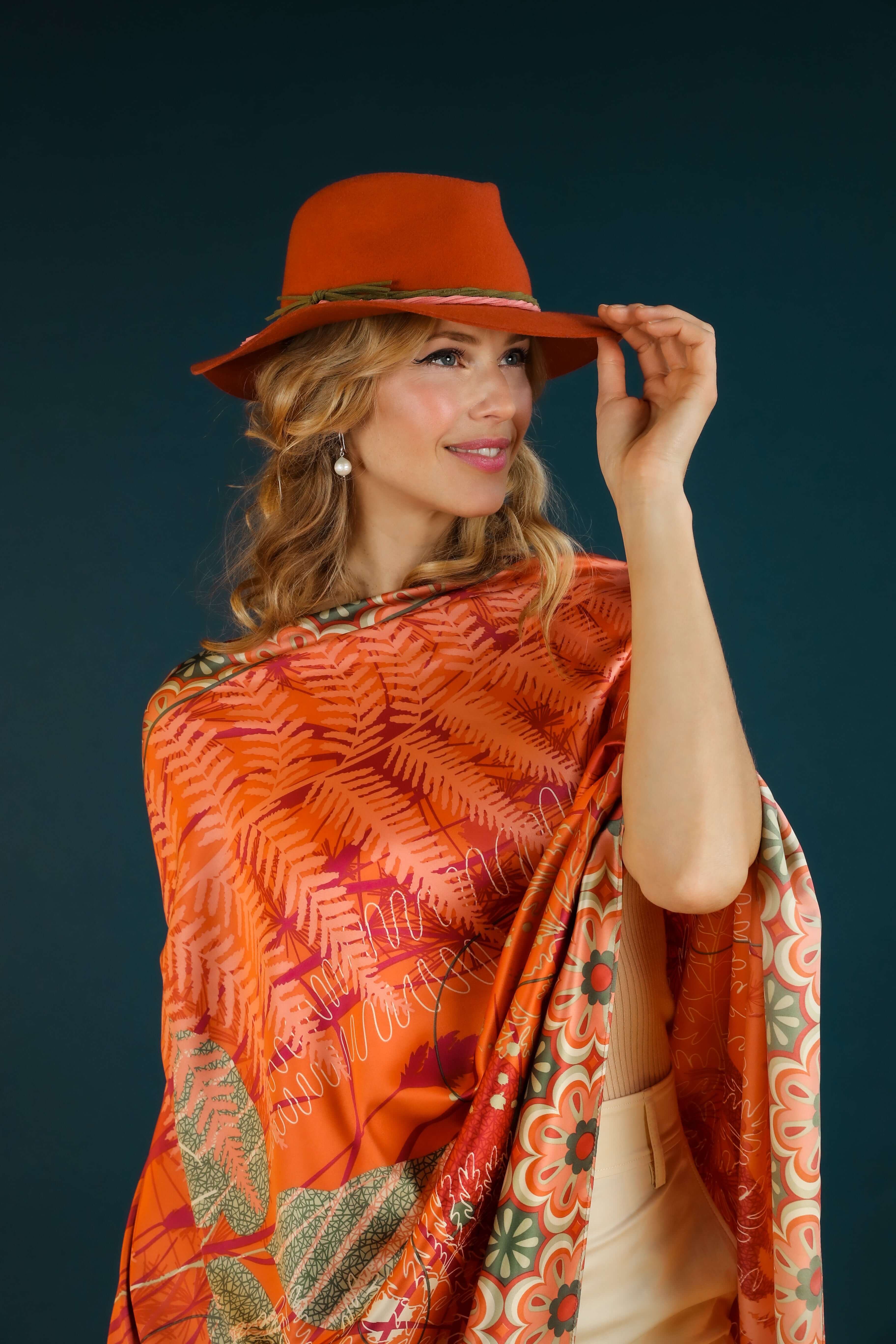 Freehand Forest Long Satin Print Scarf