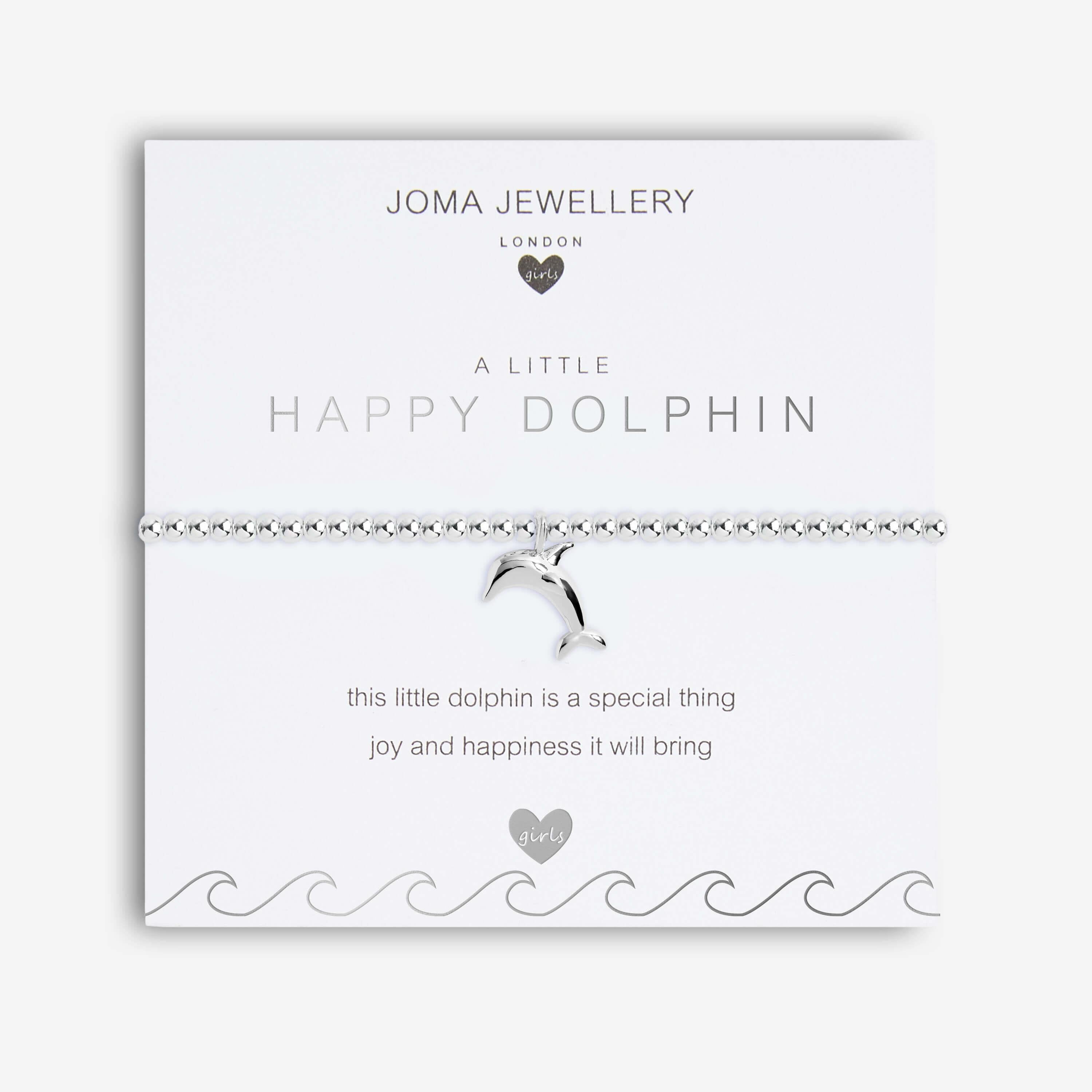 A Little | Happy Dolphin | Silver | Bracelet | 15.5cm Stretch