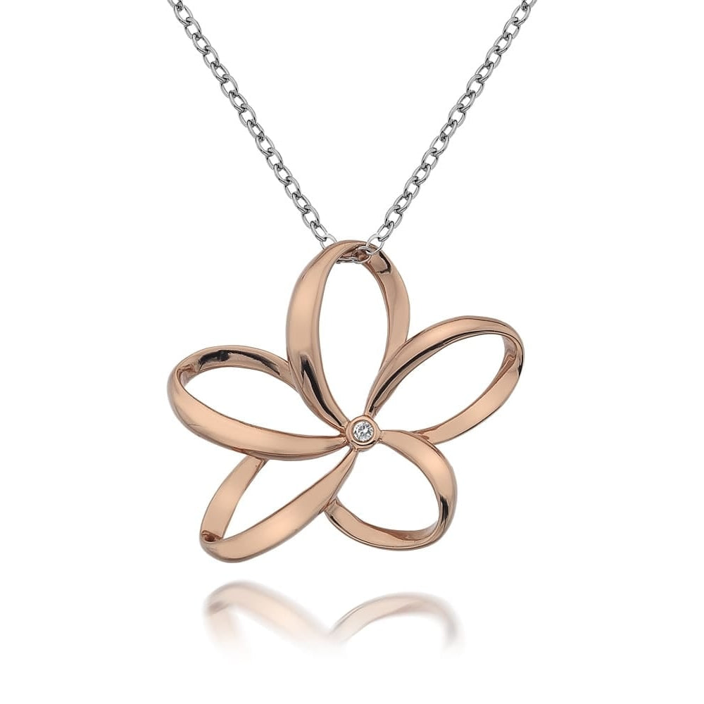 Large Paradise Open Petal Pendant - Rose Gold Plated