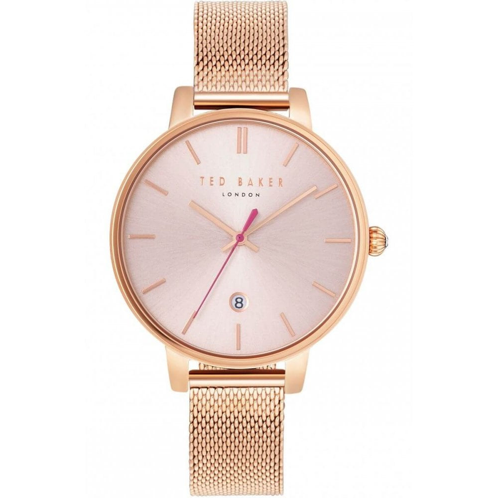 Rose Gold Plated Case & Dial With Mesh Strap Ladies Watch