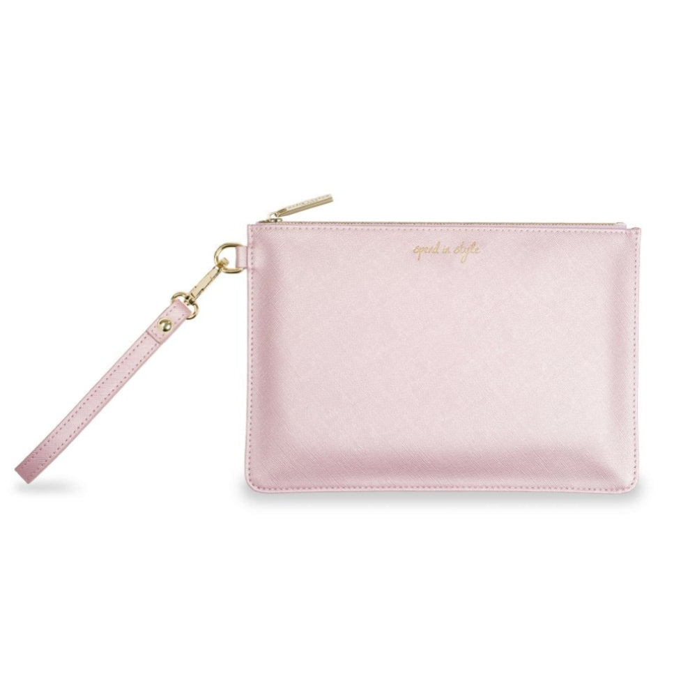 Secret Message Pouch - Spend In Style - Metallic Pink - 16x24cm