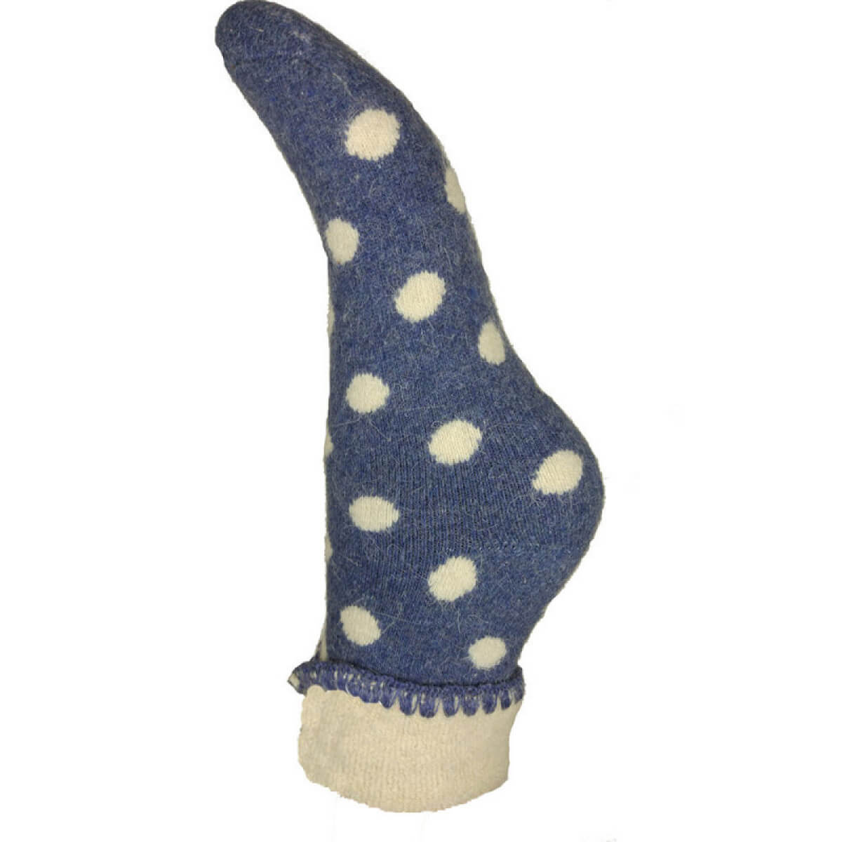 Blue Bed Socks With White Dots
