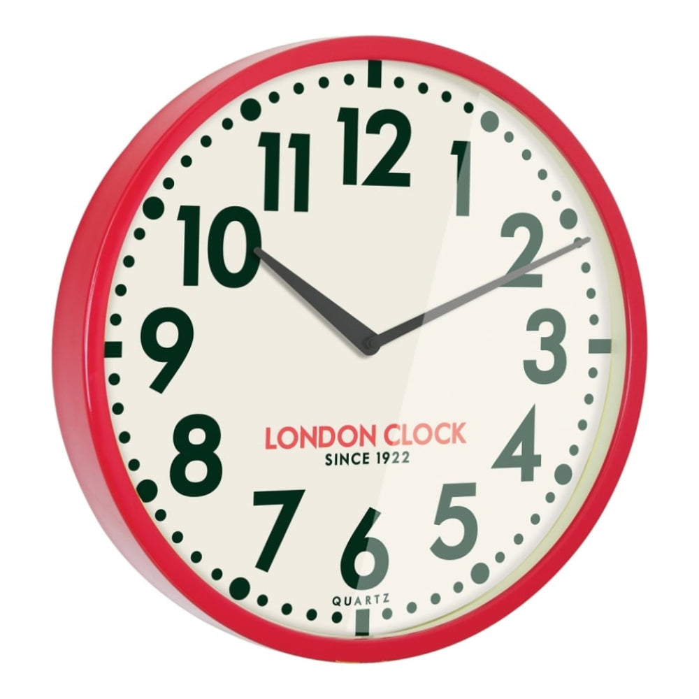 1922 Red Metal Wall Clock