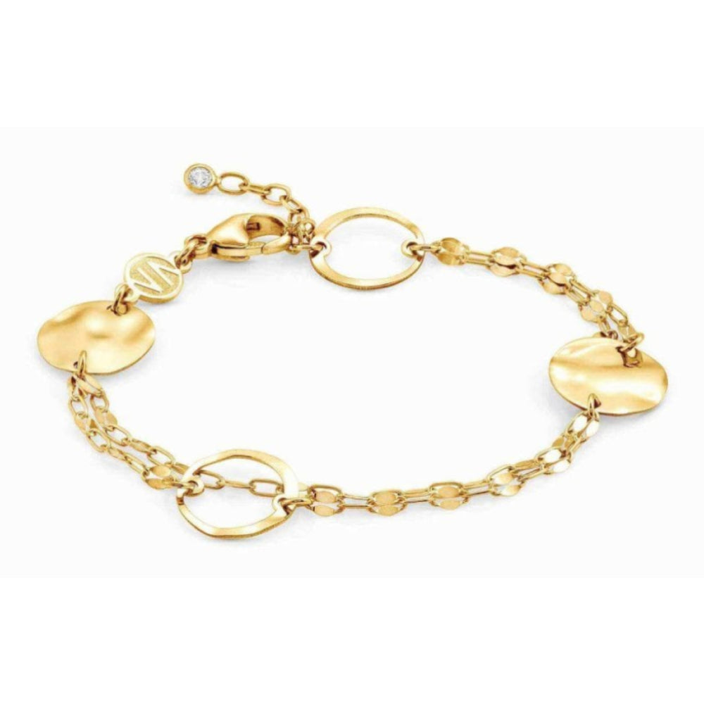 LUNA Bracelet In 925 Silver & CZ Double Yellow Gold
