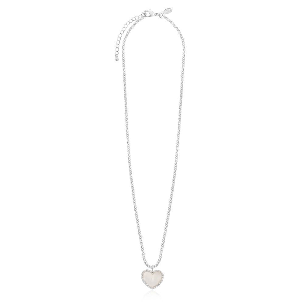 Pearlina | Silver | Mother Of Pearl Heart | Necklace | 46cm + 5cm Extender