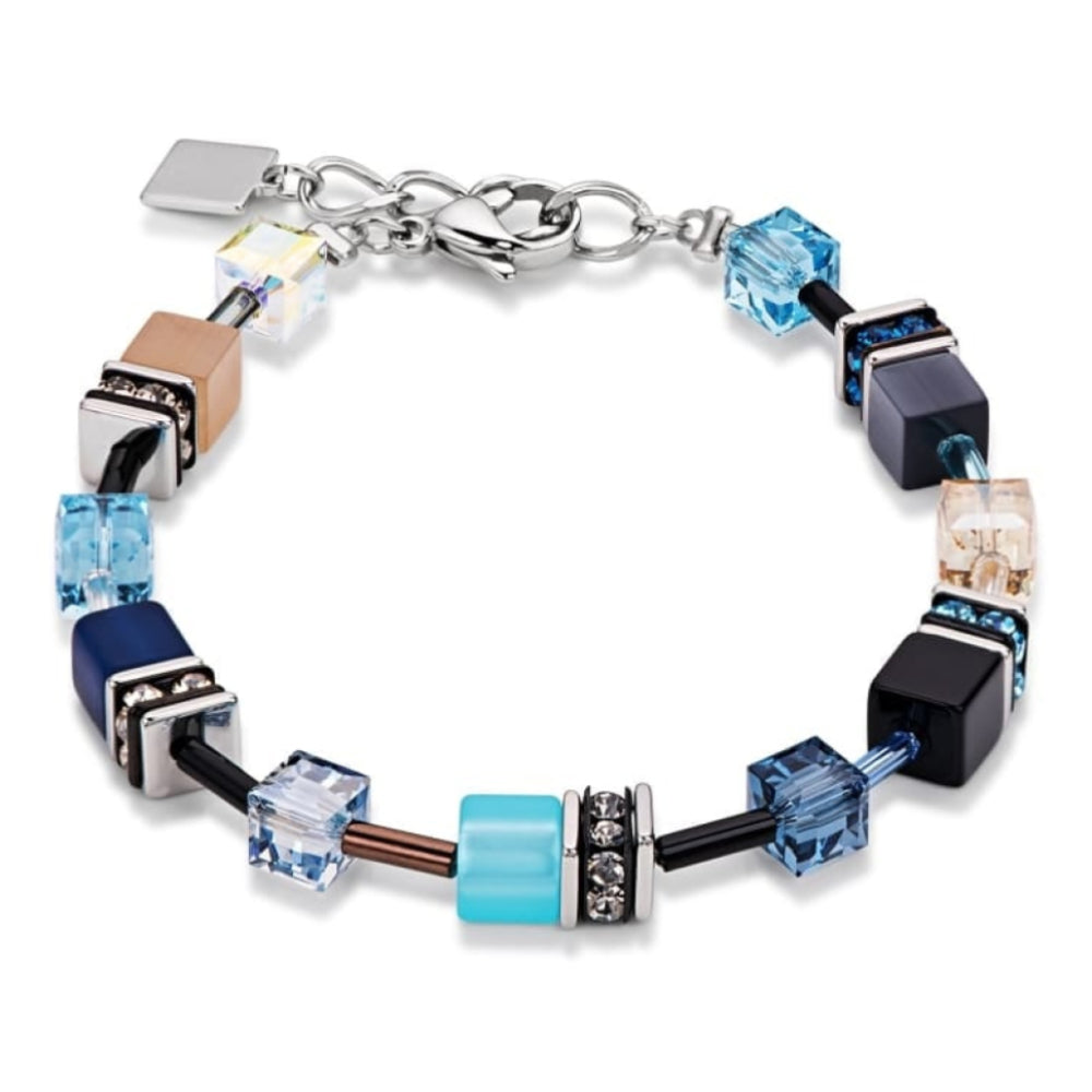 Blue/Beige Swarovski Geo Cube Bracelet
