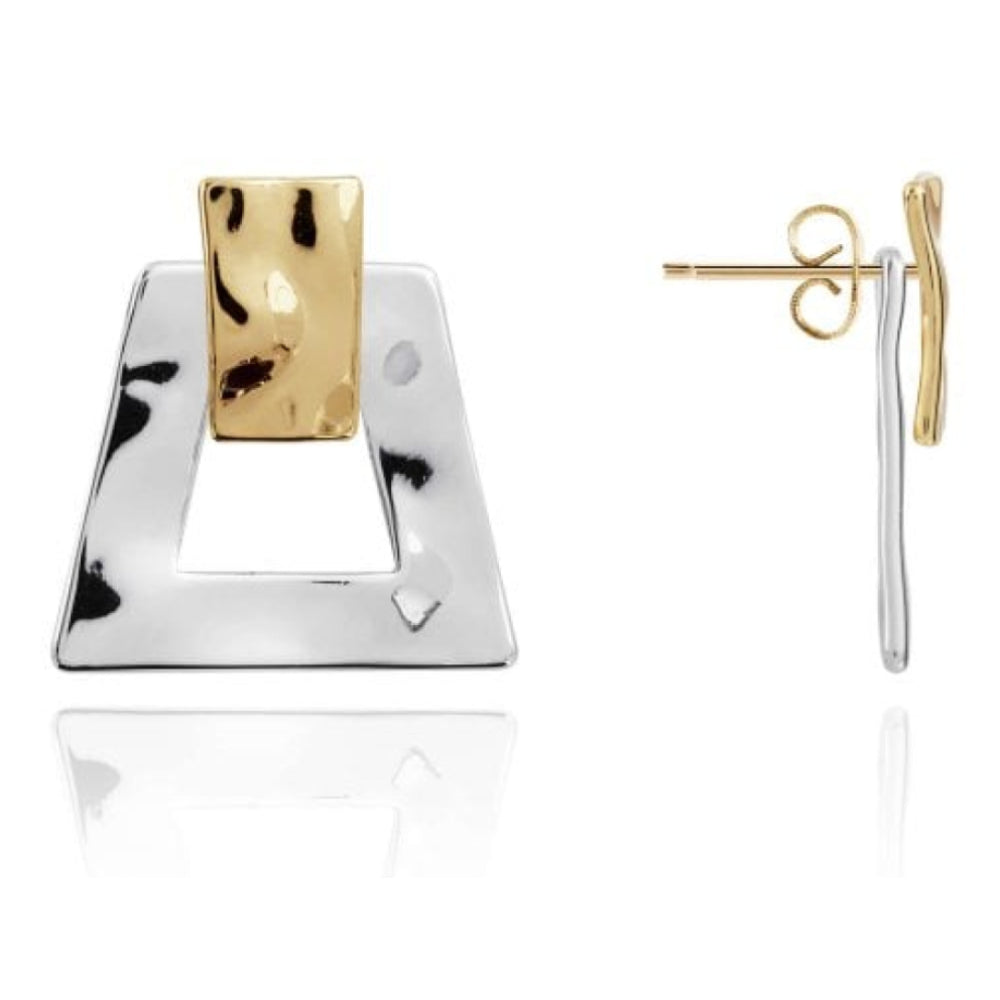 Statement Earrings | Hammered Two Tone | Ear Jackets