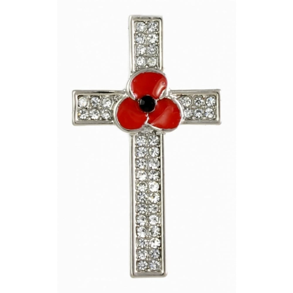 Cross Poppy Brooch