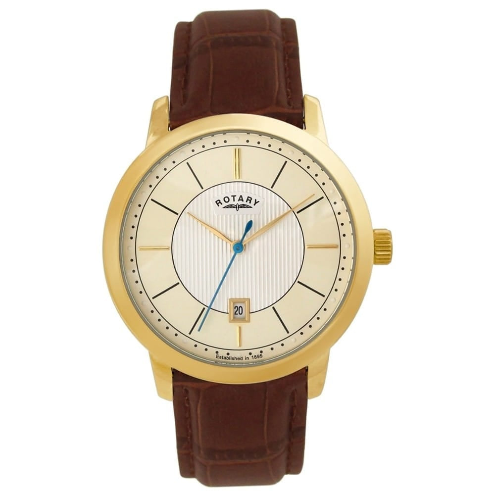 Mens Gold Tone Date Display Watch