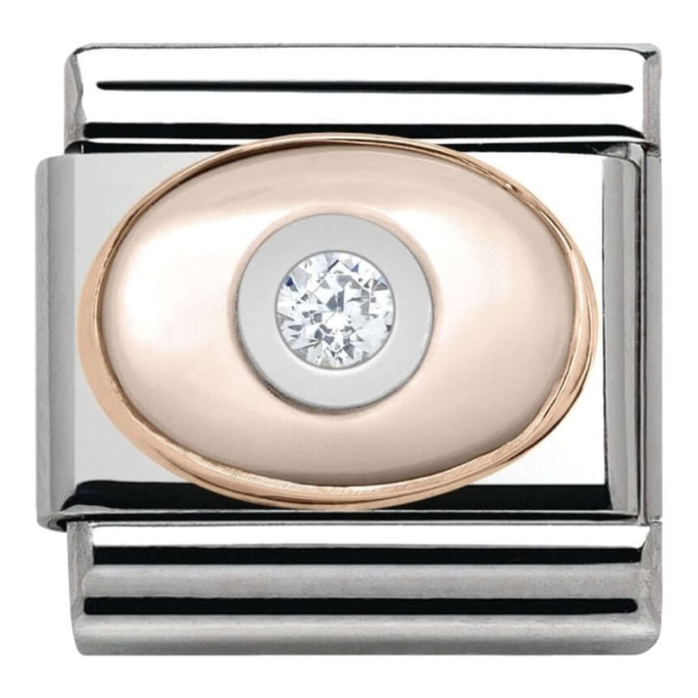 Classic Rose Set CZ Link with Single Stone