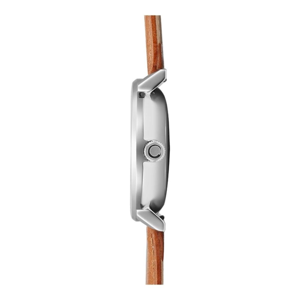 RISLEN - COGNAC Stainless Steel Leather Calf Date Display Watch