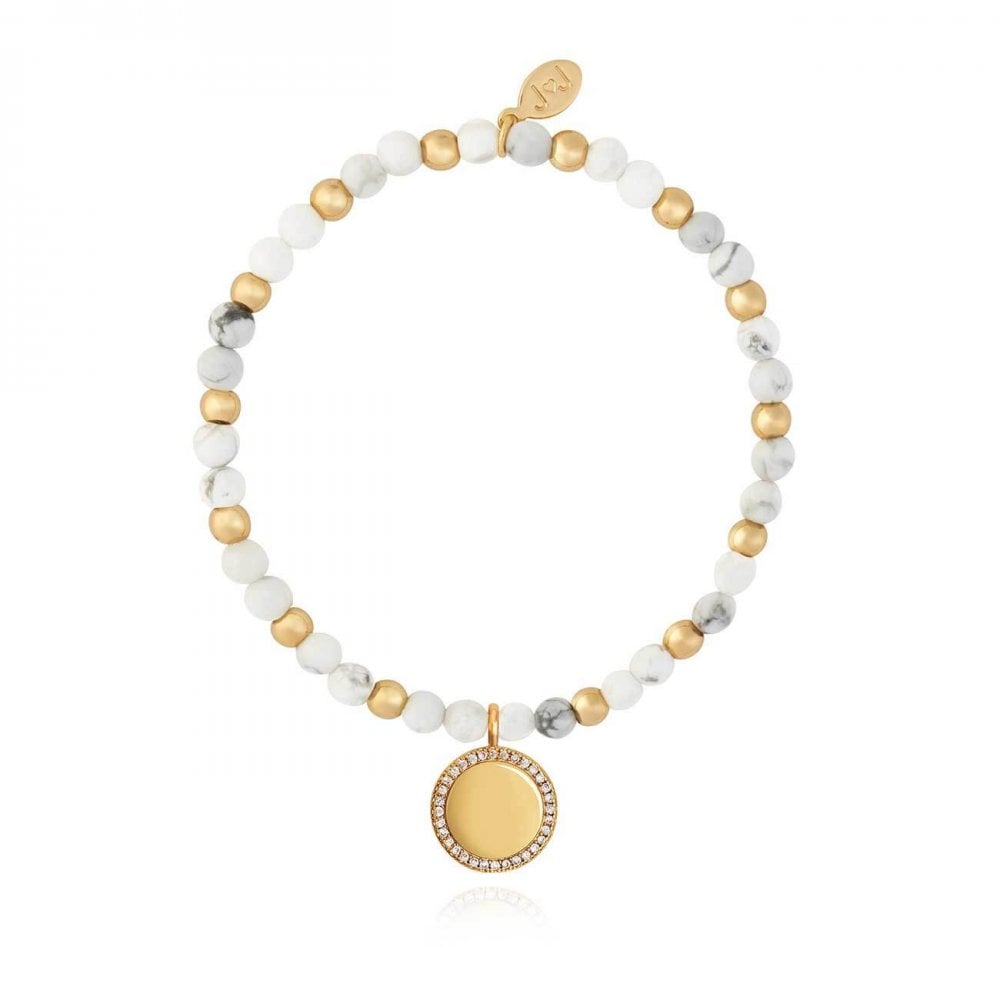 Wellness Gems | Gold | Howlite Bracelet | 17.5cm Stretch