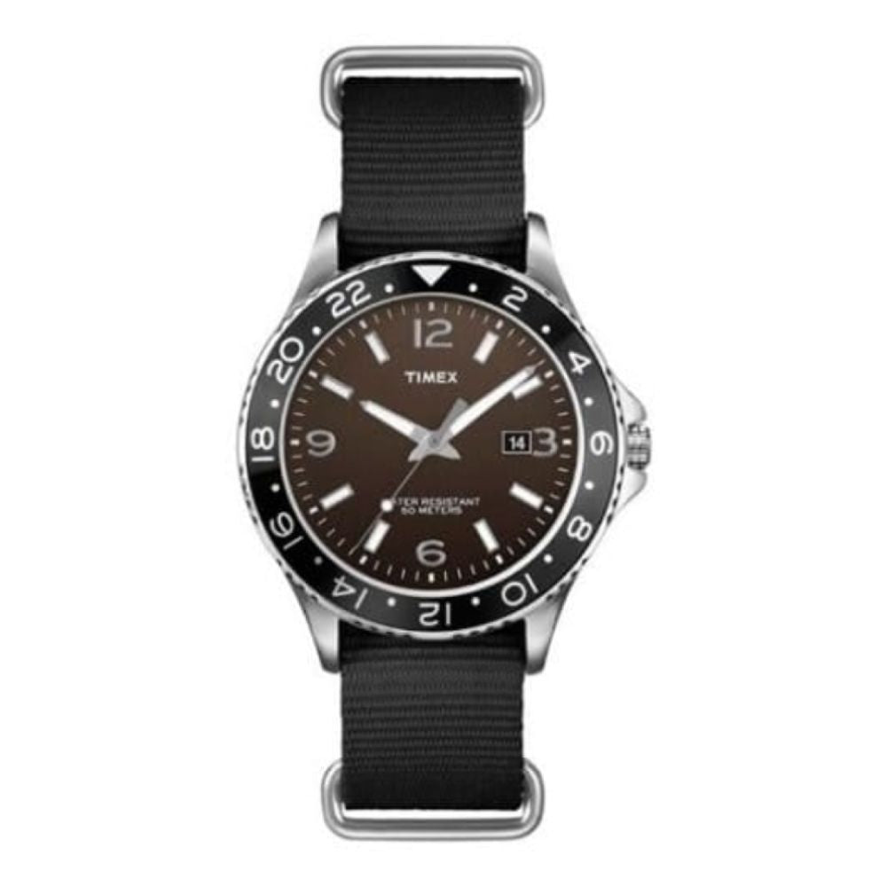 Gents Black Fabric Nylon 3 Hand Quartz Watch