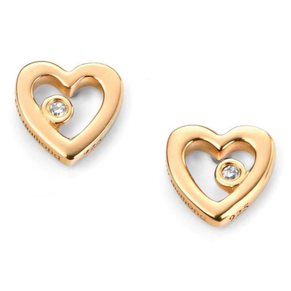 Girl's Gold Plated Open Heart Earrings