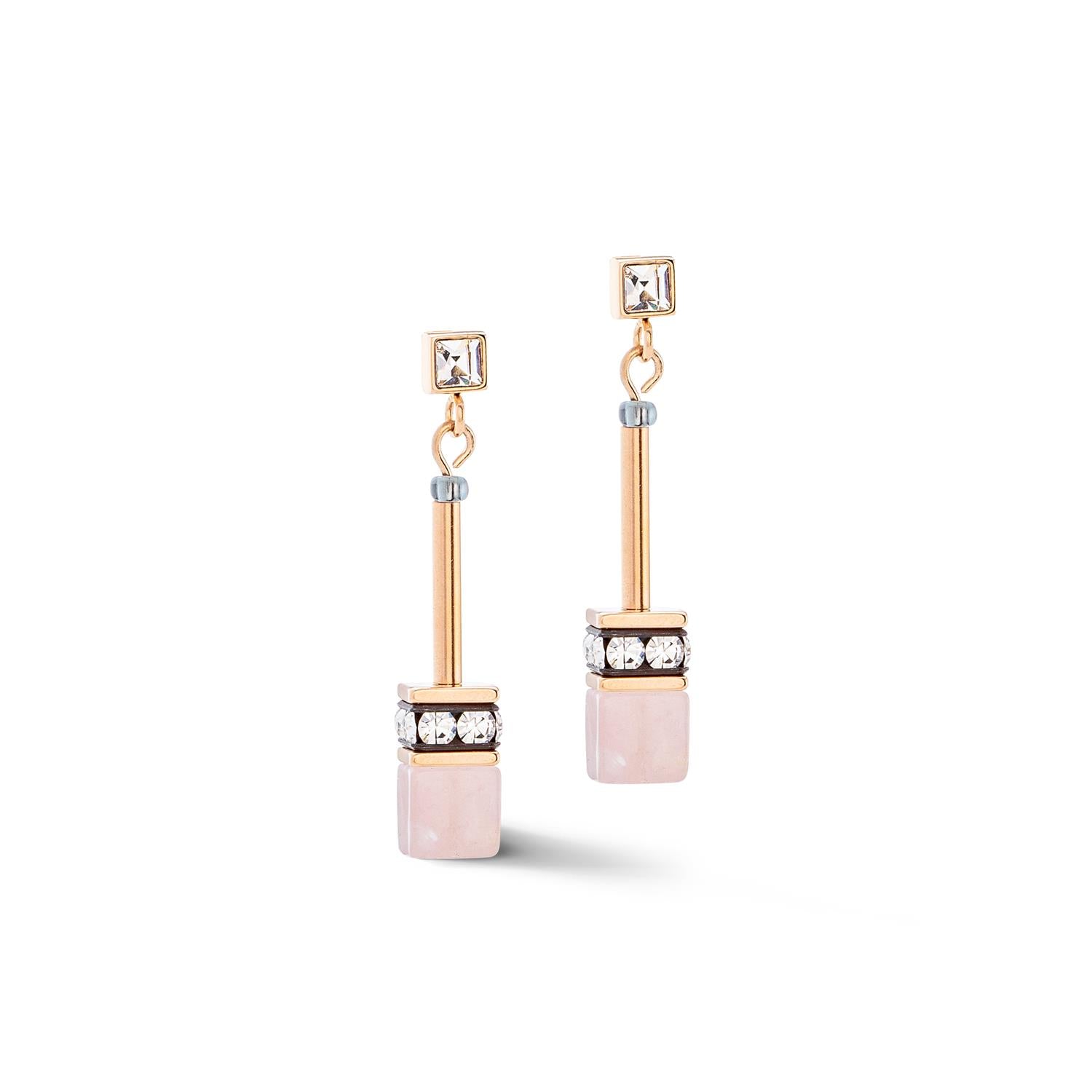 GeoCUBE Iconic Nature Chain Rose Earrings with Stickpin