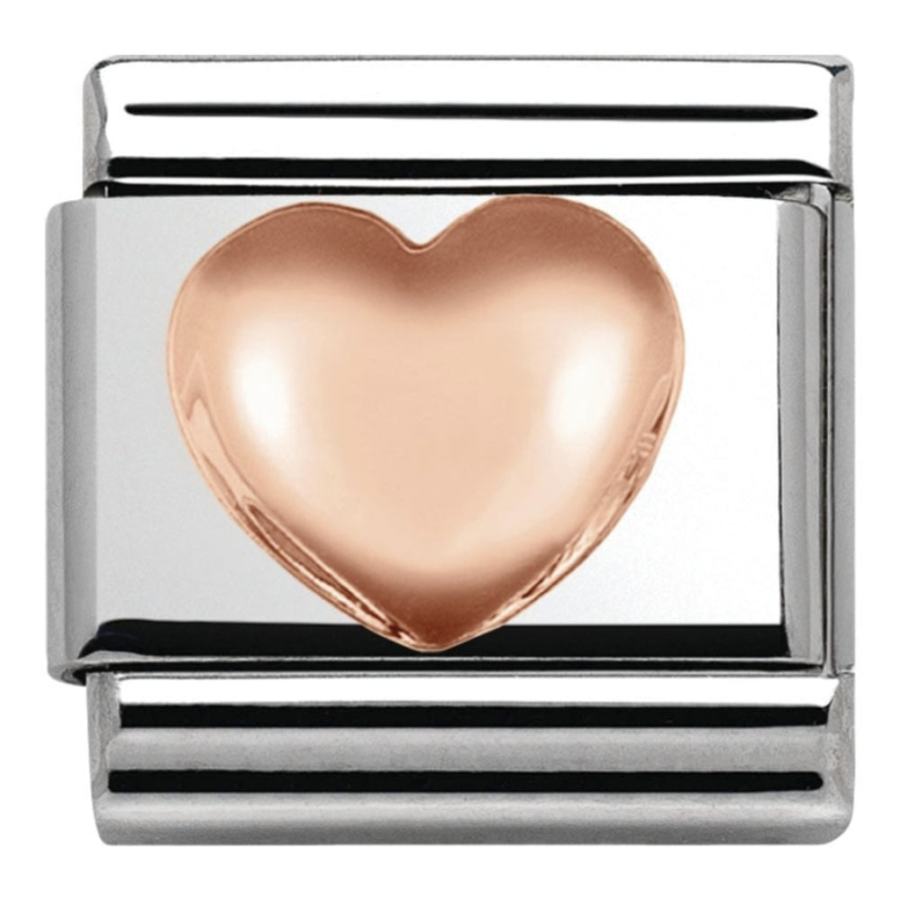 Classic 9ct Rose Gold Rounded Heart Link