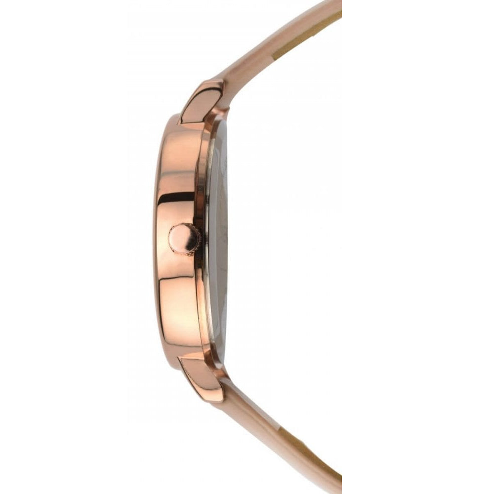 Womens Rose Gold Cream Wristwatch
