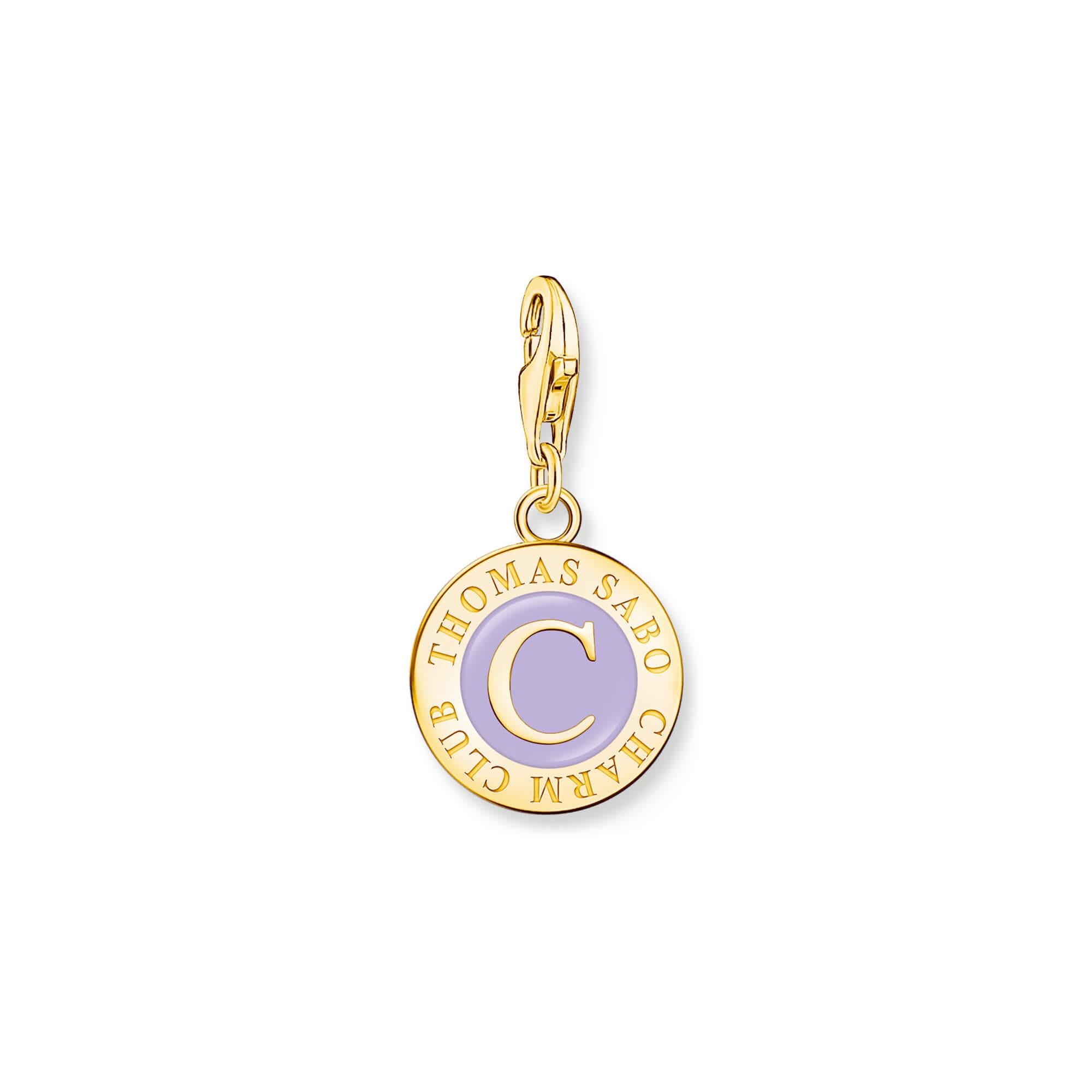 Gold Plated Violet CHARMISTA COIN Charm Pendant