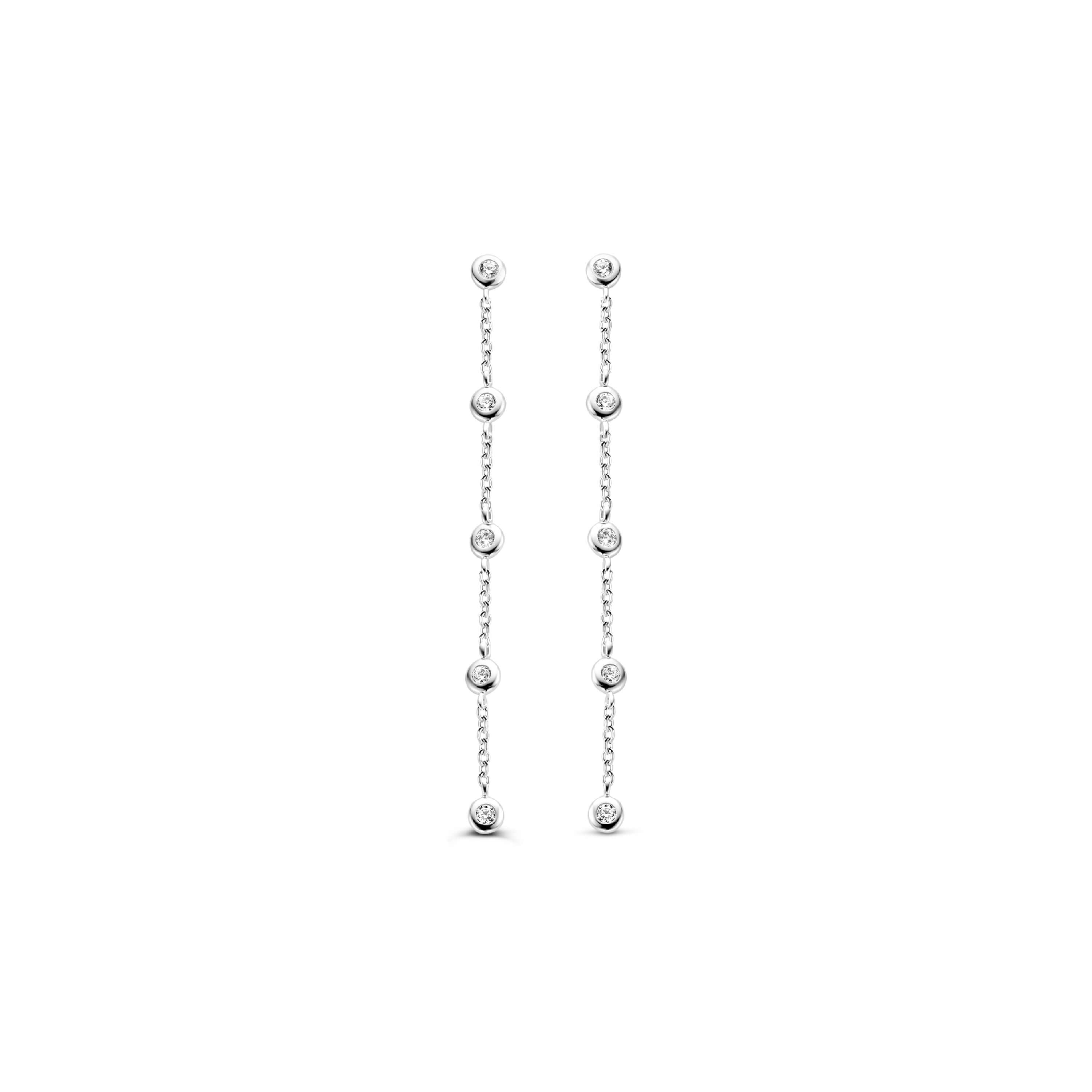 Silver CZ Drop Earrings