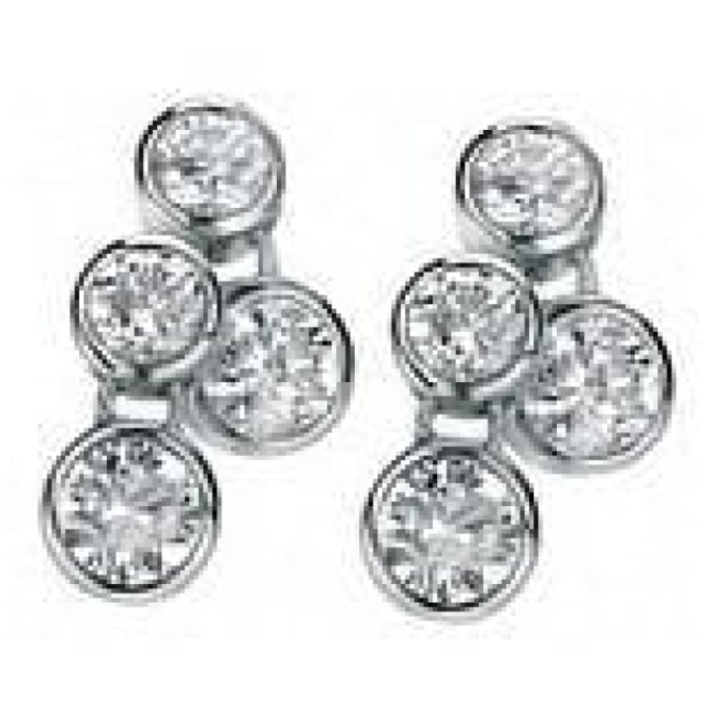 Ladies Sterling Silver And Crystal Earrings