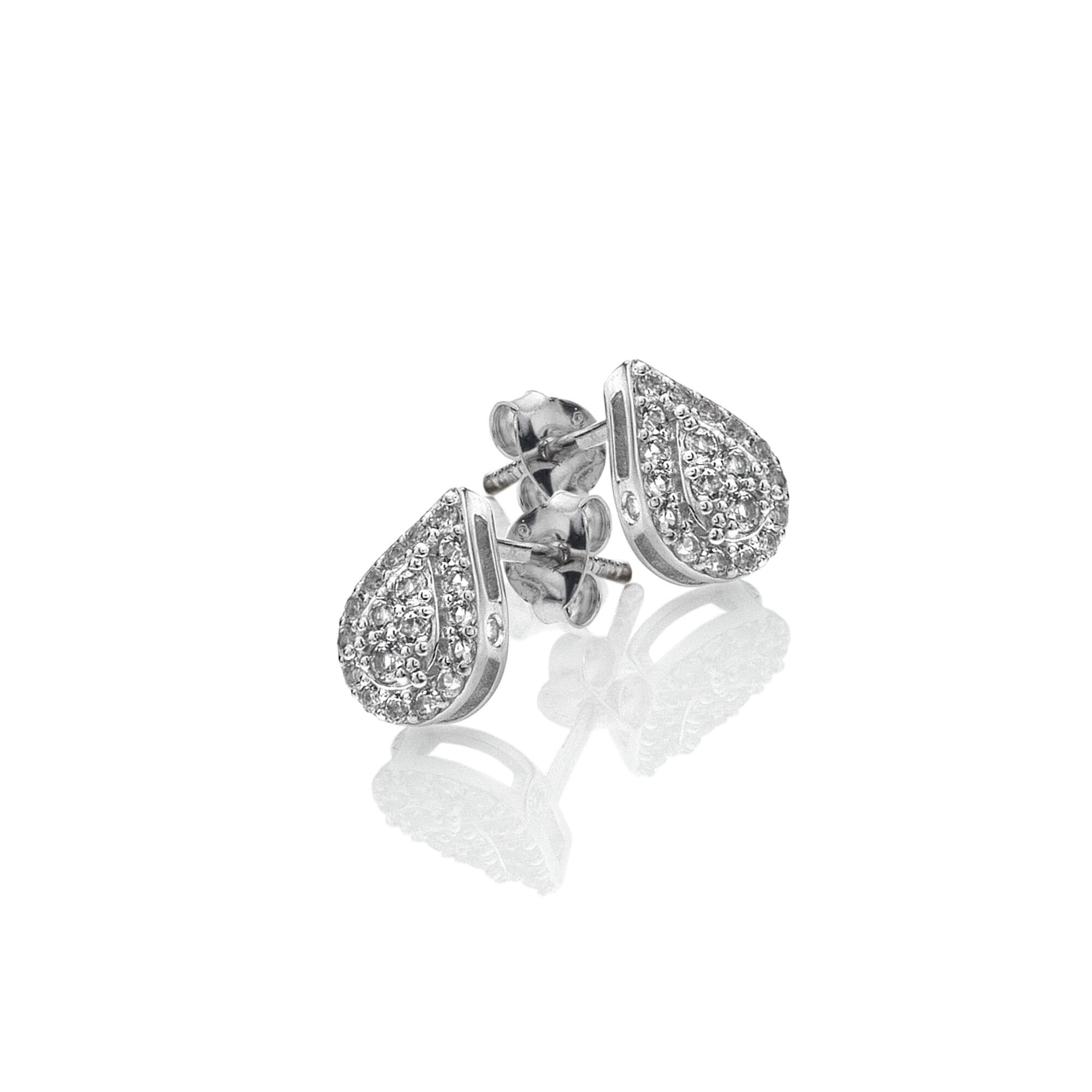 Glimmer White Topaz Stud Earrings