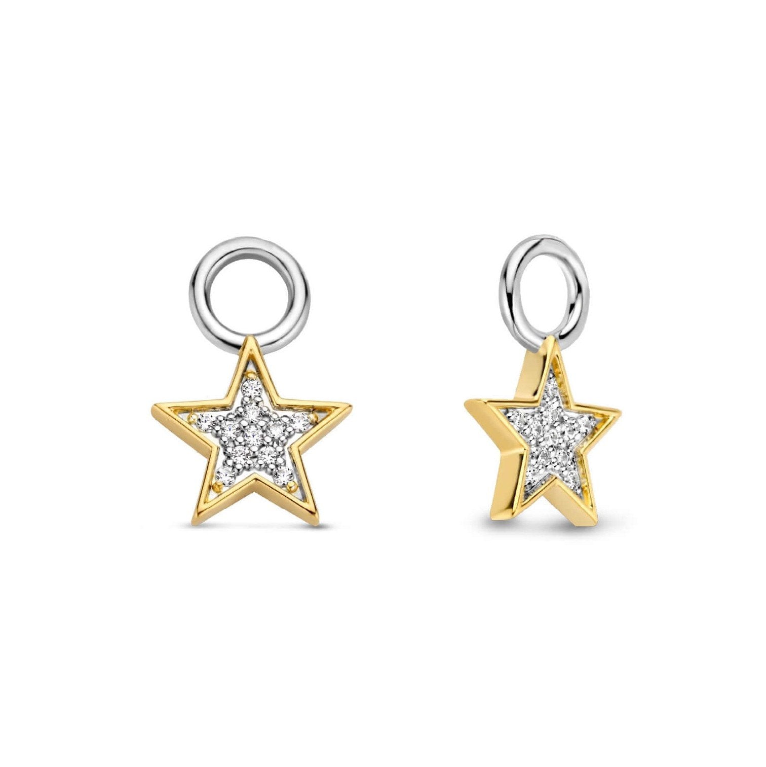 Gold Plated Pave CZ & MOP Star Ear Charm