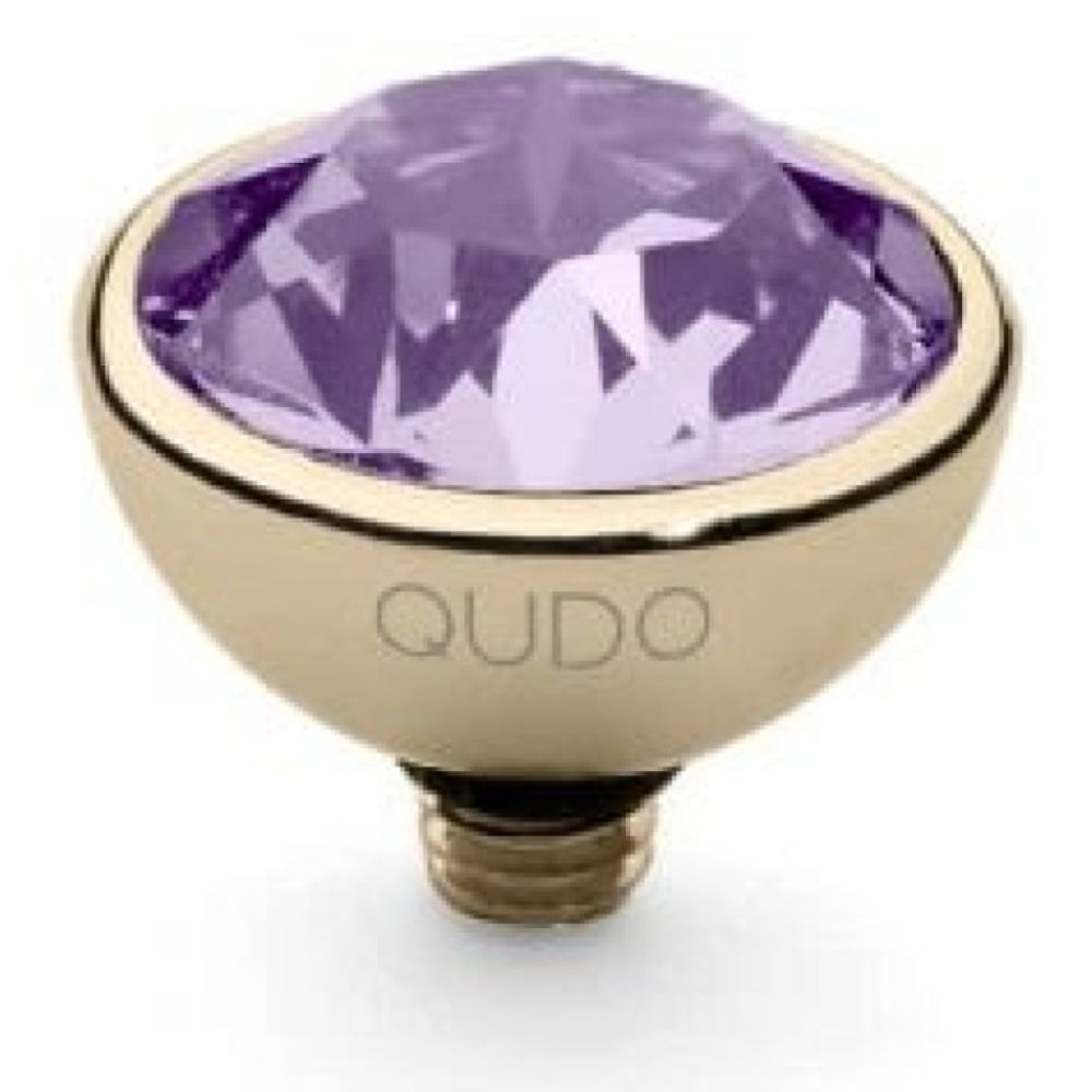 Famosa Gold 10mm Bottone Ring Top Violet