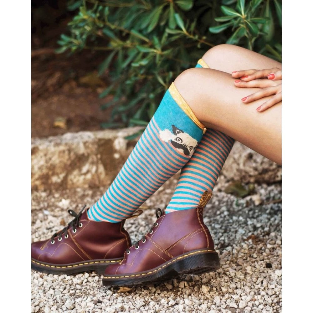 Ladies Knee High Sock - Cocktail Pug