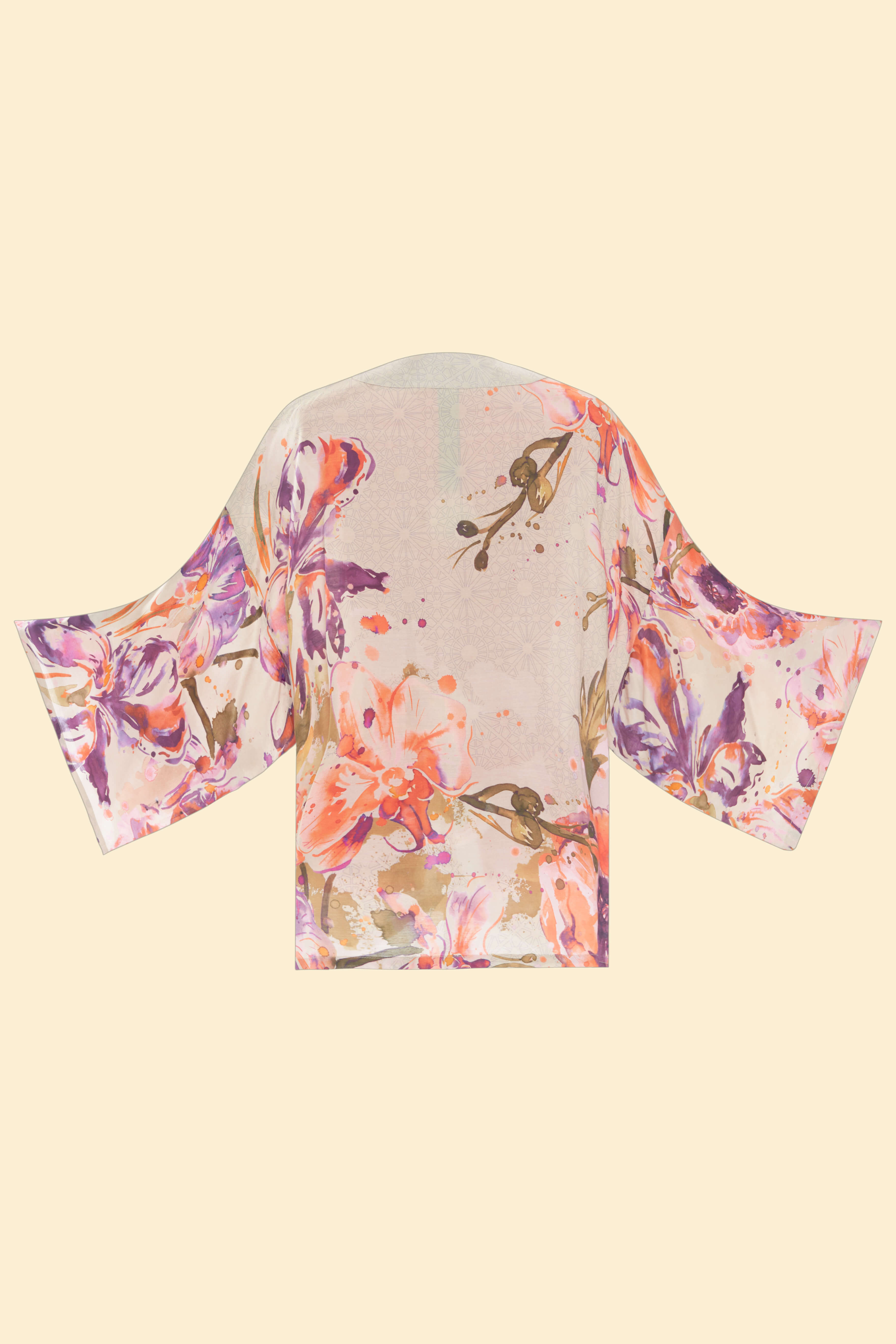 Orchid & Iris Kimono Jacket - Coconut