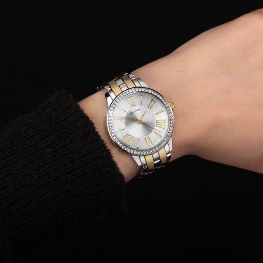Charlotte Two Tone Alloy Case & Bracelet with Silver Dial Ladies Watch